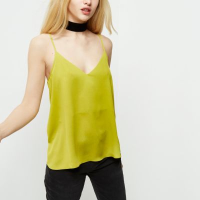 Lime strappy back cami top